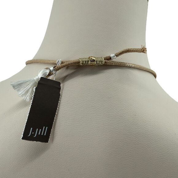 J. Jill Sand Dollar Necklace Gold Tone Coral Pendant White Seaside Finds READ! - Picture 12 of 15